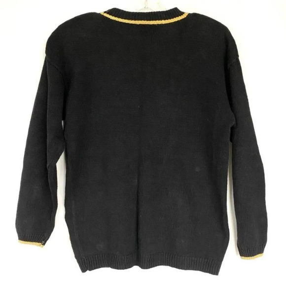 Vintage Christmas Cardigan Bows Jingle Bells M - Picture 2 of 6